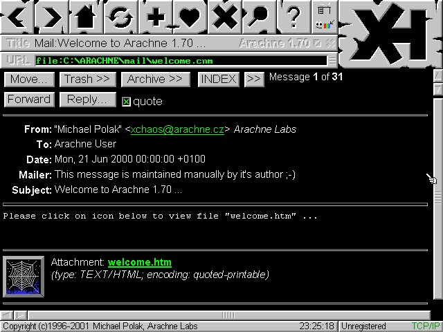 ... und hat einen eingebauten Email-Client ...
