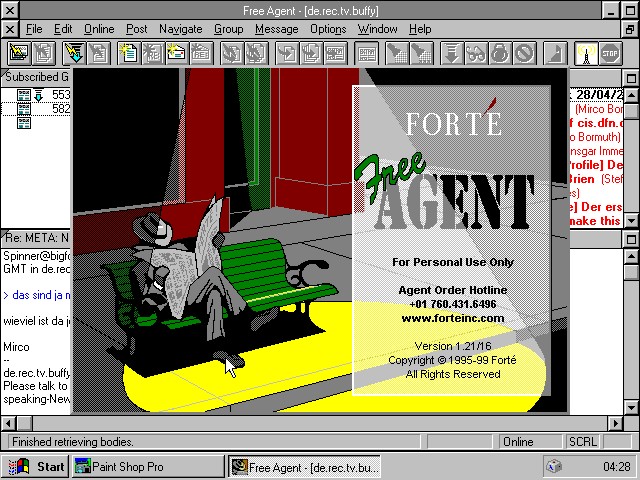 Forte Free Agent wird auch heute noch gerne als Newsreader benutzt
