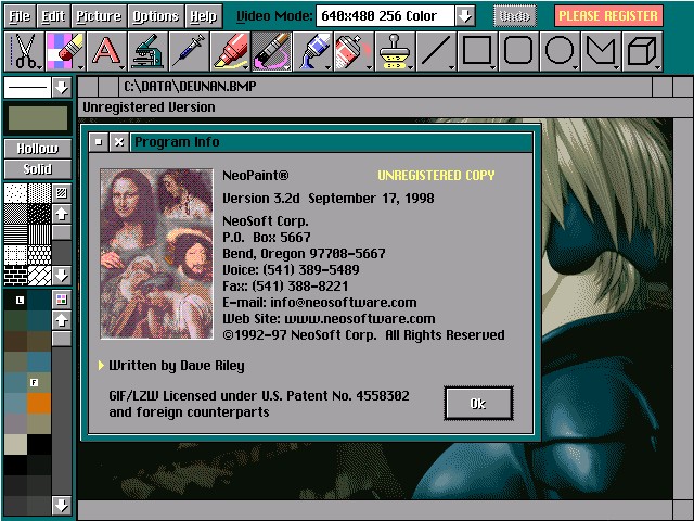 Neopaint ist eines der Bildbearbeitungsprogramme unter DOS
