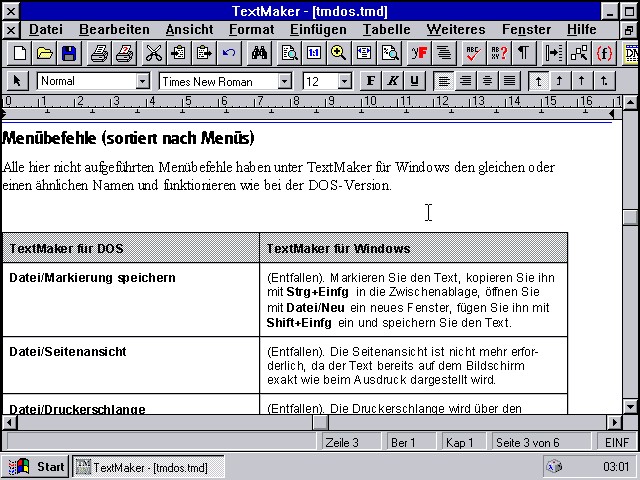 TextMaker 7.0 ist eine recht schnelle Textverarbeitung, aber leider nur zu WinWord 6.0 kompatibel.
