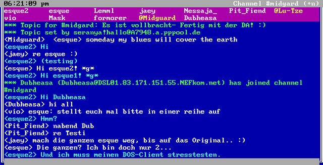 dank Toffee muss ich unter Dos auch nicht auf das IRC verzichten
