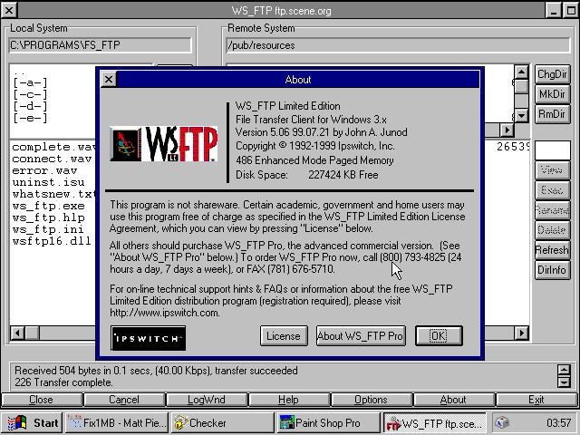 WS_FTP LE ist f&uuml;r die meisten Bed&uuml;rfnisse ausreichend

