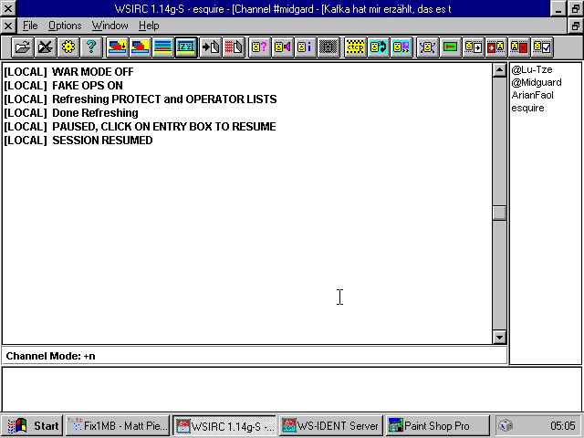 WSIRC ist ein anderer, weniger ausgereifter IRC-Client.
